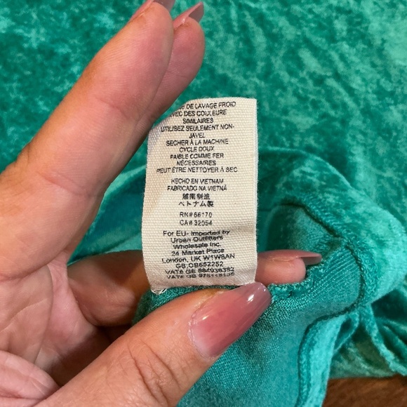 Free People We The Free Milan Crushed Velvet Pullover Women’s XS | Teal Blue - Picture 9 of 9